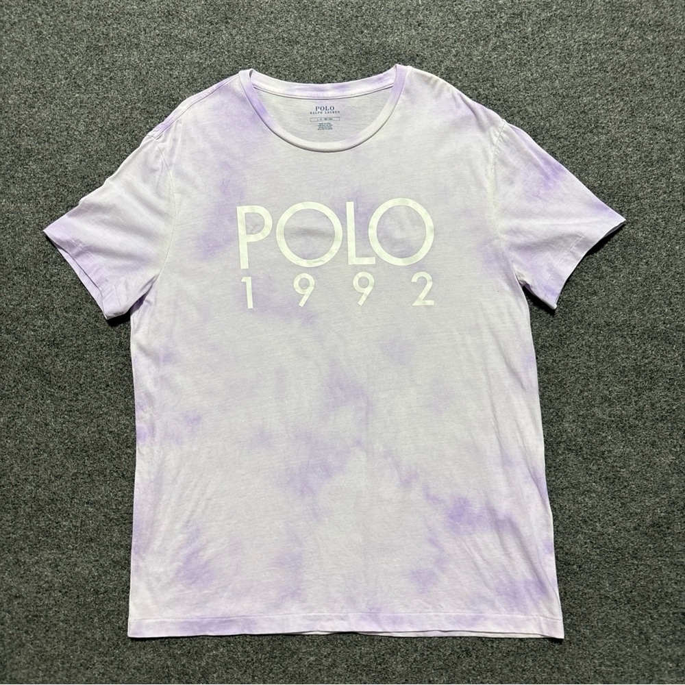 Polo Ralph Lauren Shirt Mens Large Purple 1992 Graphic Classic Fit Preppy